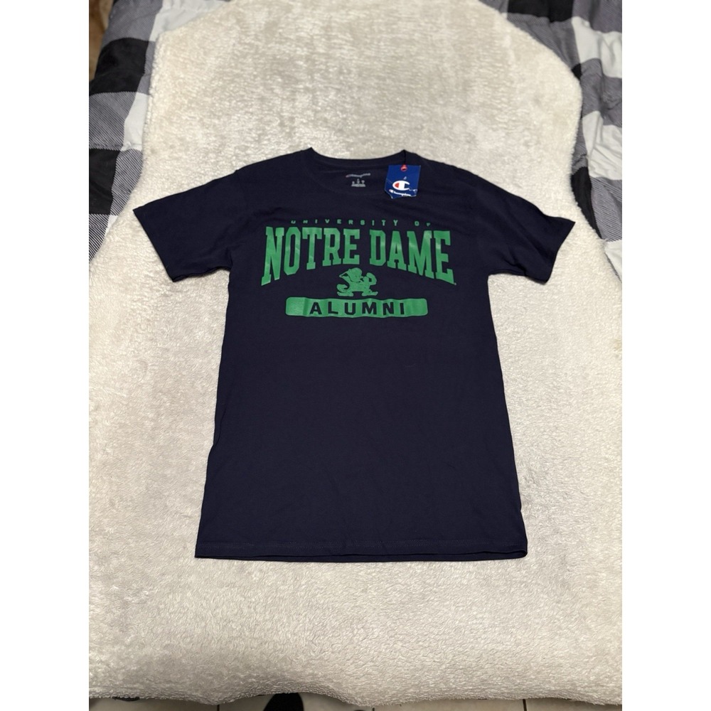 University Of Notre Dame Alumni Small Navy T Shirt Short Sleeve NWT Champion